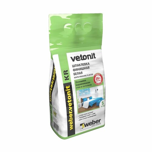 Ветонит КР 5кг шпаклевка финишная для сухих помещений Россия 930₽