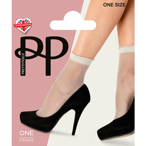 Носки Pretty Polly, 2 уп., размер 35/40, бежевый женские капроновые колготки в мелкий горошек