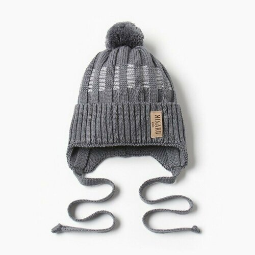фото Шапка minaku, размер 44-46, серый
