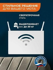 Полка для роутера настенная белая, полка-короб для wifi роутера, 25,5х8х17 см