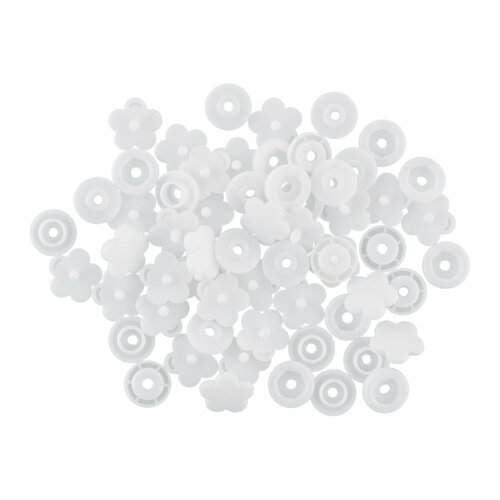 Кнопки пластиковые Micron POM-12 FL d 12 мм 15 шт 001 белый 159₽