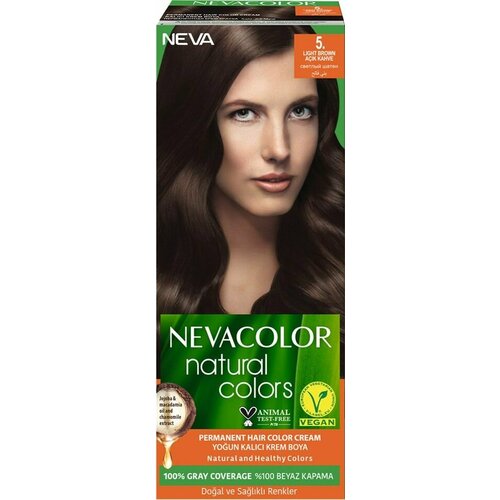 Крем-краска для волос Nevacolor Natural Colors № 5 Светлый шатен х1шт крем краска для волос nevacolor natural colors 12 интенсивный натуральный суперосветляющий х1шт