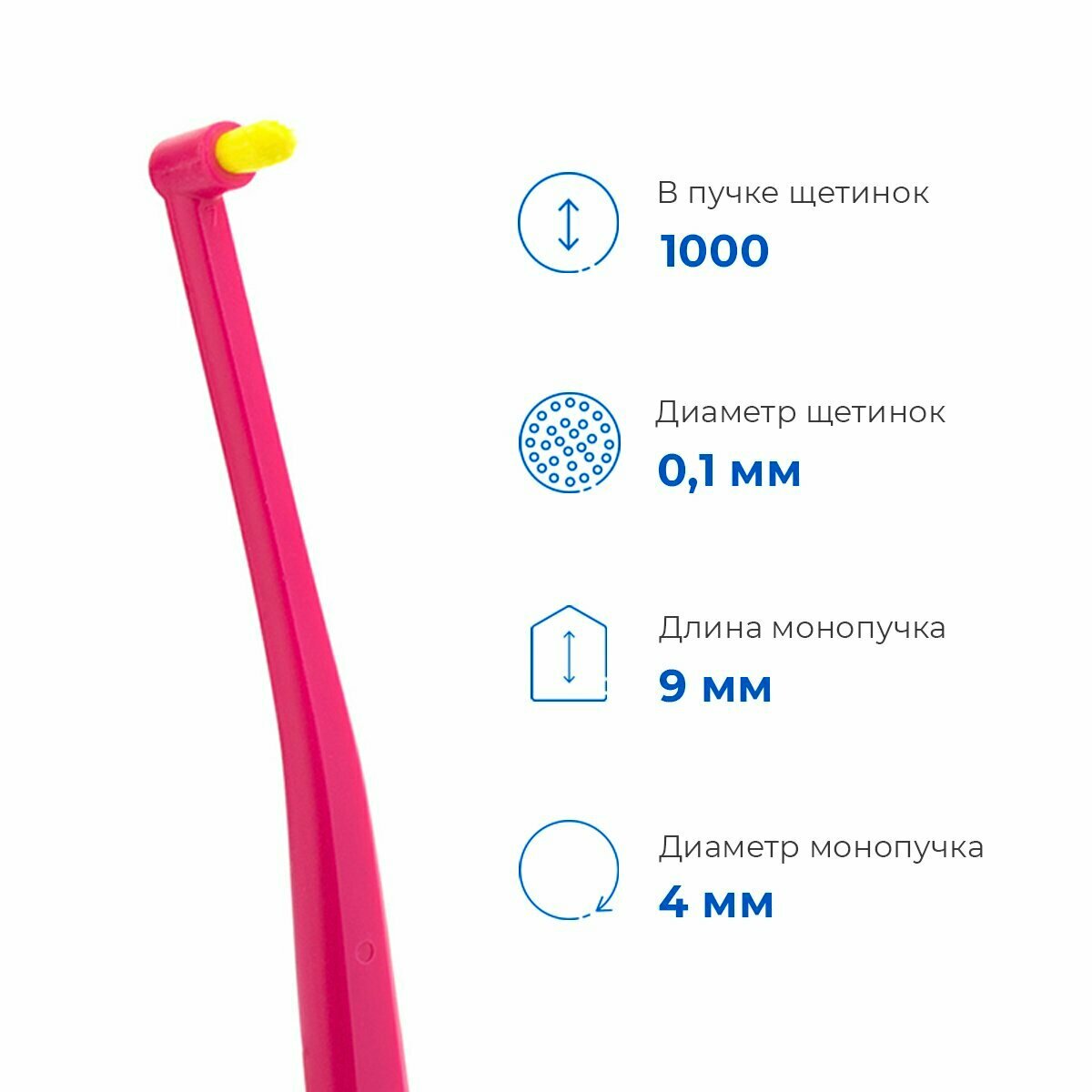 Зубная щетка Revyline SM1000 Single Long, монопучковая, розовая/желтая