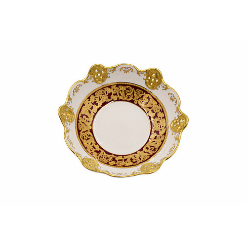 Миска на ножке глад ажур 17 см Золотые вензеля 4851₽