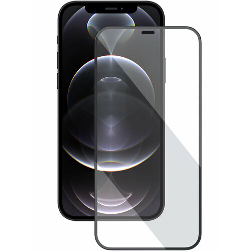 Стекло на Айфон 12 2,5D с черной рамкой глянцевое олеофобное покрытие Защитное стекло iPhone 12