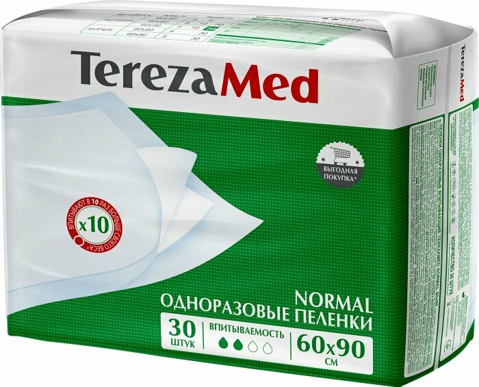 Пеленки одноразовые TerezaMed Normal 60*90см 30шт