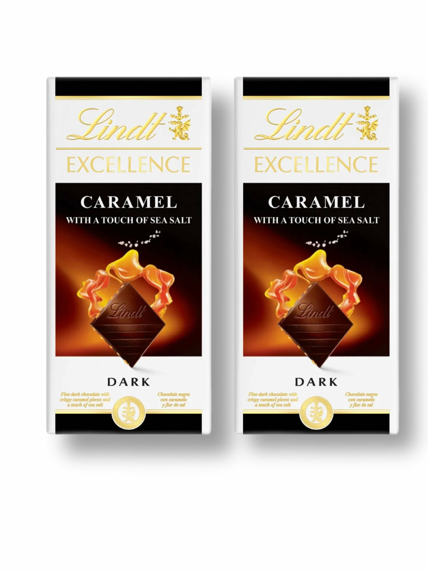 Шоколад темный Lindt Excellence с Карамелью и солью 2 шт х 100 гр (Франция)