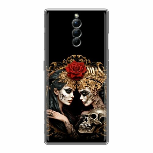 силиконовый чехол для зте ред мэджик 8с про zte nubia red magic 8s pro Дизайнерский силиконовый чехол для ЗТЕ Ред Мэджик 8С Про / ZTE Nubia Red Magic 8S Pro Девушки и череп