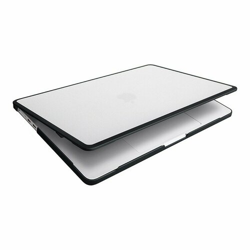 Чехол Uniq Venture Case для Macbook Air 13 (2022 M2) прозрачный с чёрной рамкой (Frost/Grey)