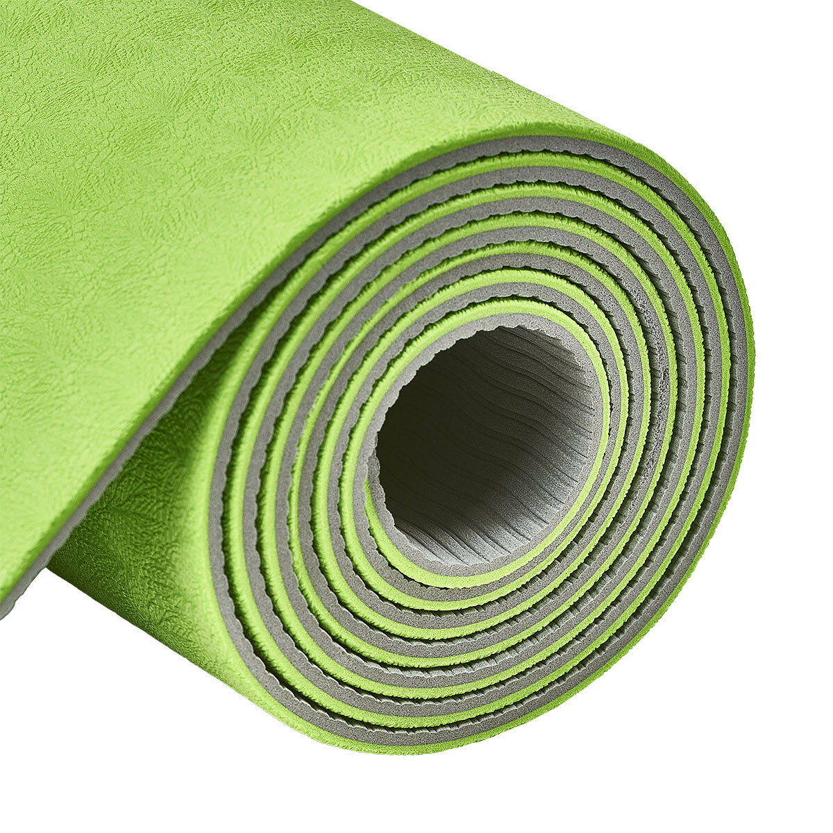 Коврик для йоги TORRES Comfort 4, 173х61х0.4 см зелено-серый однотонный 0.7 кг 0.4 см