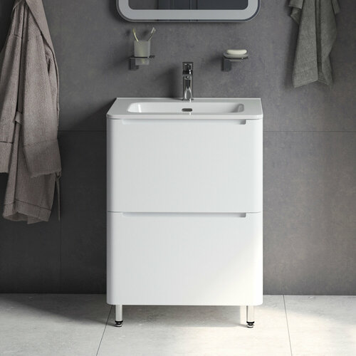 Тумба с умывальником напольная IDDIS Edifice 60 см белая EDI60WFi95K белый, бежевый