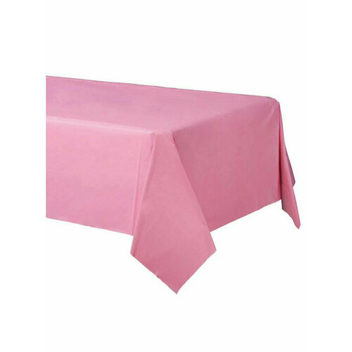 Скатерть для праздника розовая, 140 см х 275 см