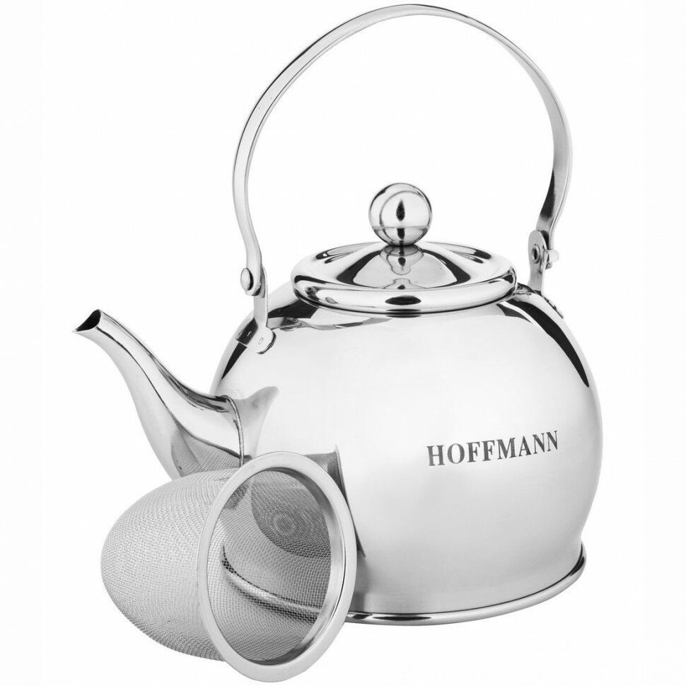 Чайник заварочный из нержавеющей стали 1 литр Hoffmann с фильтром HM 55109