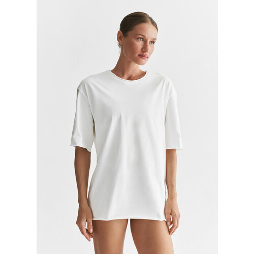 фото Футболка паче футболка свободная с необработанным краем, размер l-xl, белый