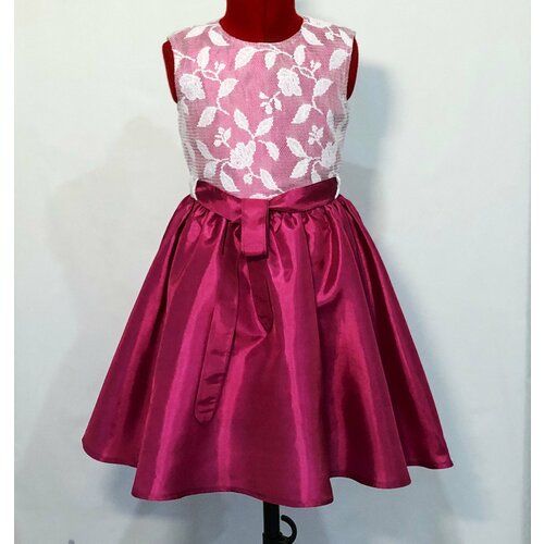 фото Платье, размер 34, фуксия, белый бренда нет