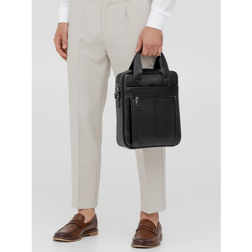 фото Сумка барсетка faustini 8577-black, фактура гладкая, черный