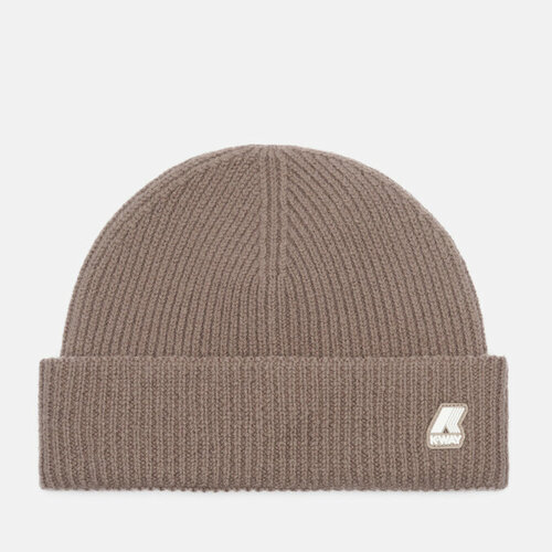 Шапка K-WAY brice cardigan stitch wool, шерсть, утепленная, размер uni, бежевый