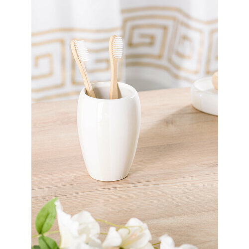 Стакан для зубных щеток Rаndig, 8х8х11,3 см, цвет белый