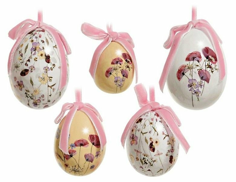 Kaemingk Пасхальные украшения Яйца Poppy Easter 3-5 см, 12 шт, подвеска 802996