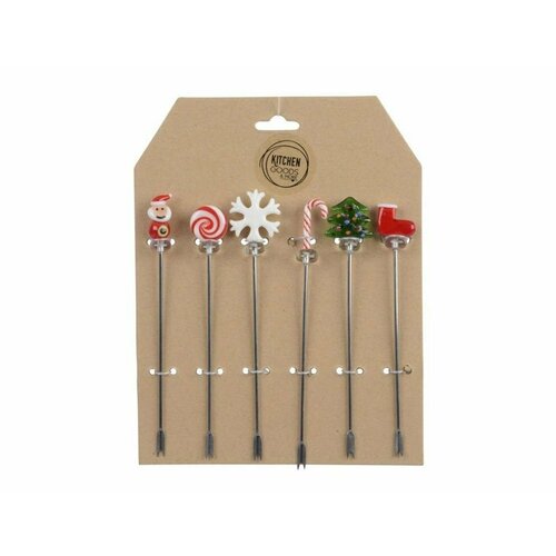 Шпажки для канапе новогодняя палитра металл 12 см 6 шт Kaemingk 607528 2670₽