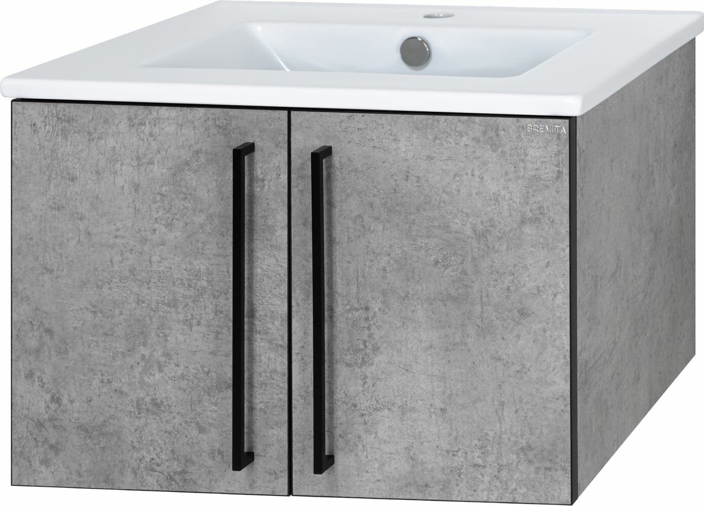 фото Тумба напольная под раковину MISTY ROCK 72x40.5 МДФ светло-серый