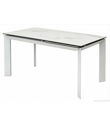 фото Стол CREMONA 140 MATTE STATUARIO Белый мрамор матовый, керамика/ белый каркас
