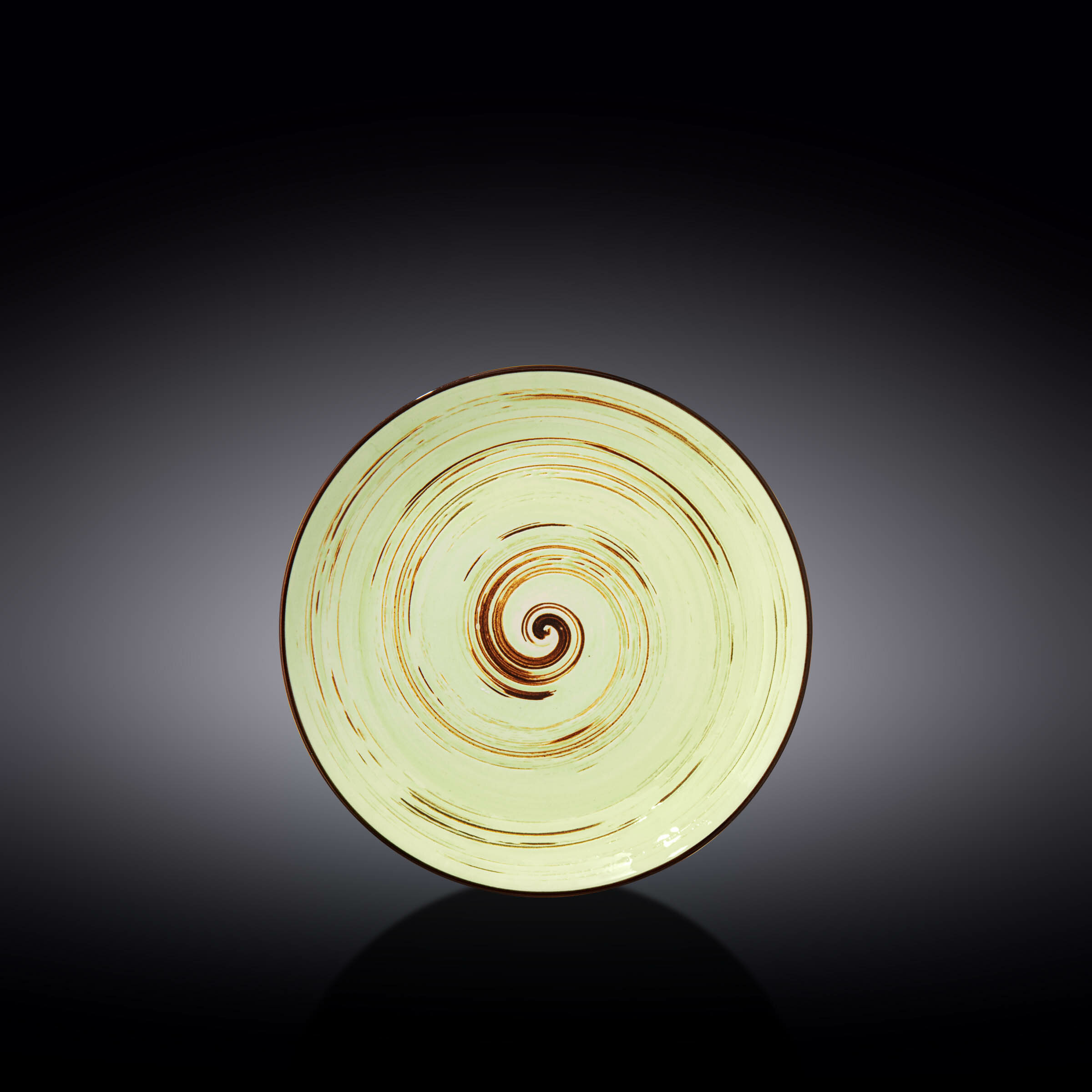 Тарелка десертная Wilmax, Фарфор, круглая, 18 см, фисташковый цвет, коллекция Spiral (WL-669111/A)