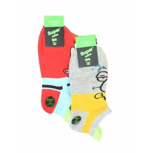 Носки Super socks свет, размер 37-42, желтый, серый