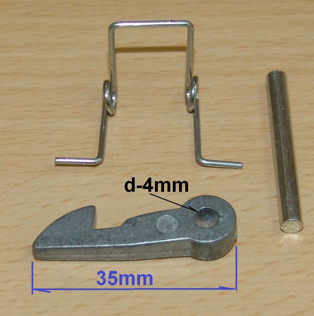 Крючок (35mm), пружинка, шток для ручки люка wl175s