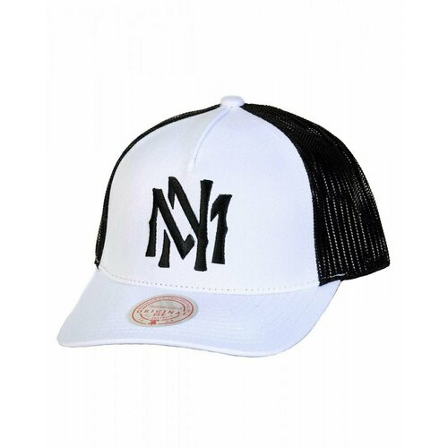фото Бейсболка mitchell & ness, размер one size fits all, белый, черный