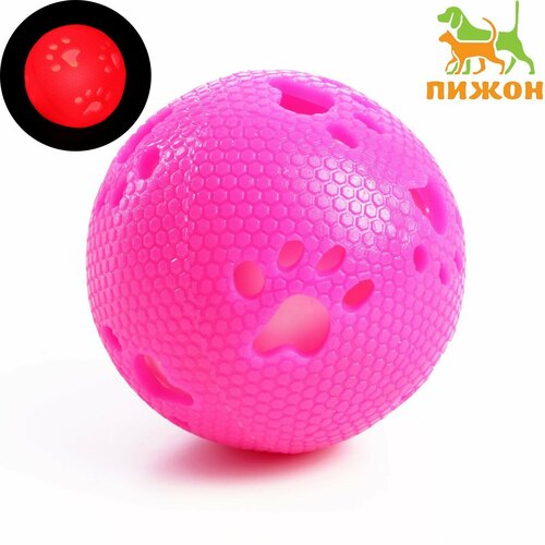Мячик с лапками светящийся, 7 см, розовый/белый игрушка прыгающий шар светящаяся игрушка улучшенная модель прыгания на одной ноге полностью светящаяся детская вспышка