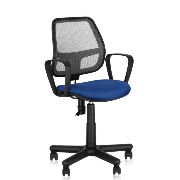 Кресло офисное альфа (GTP OH/5 C-14) спинка черн. сетка/сиденье син.