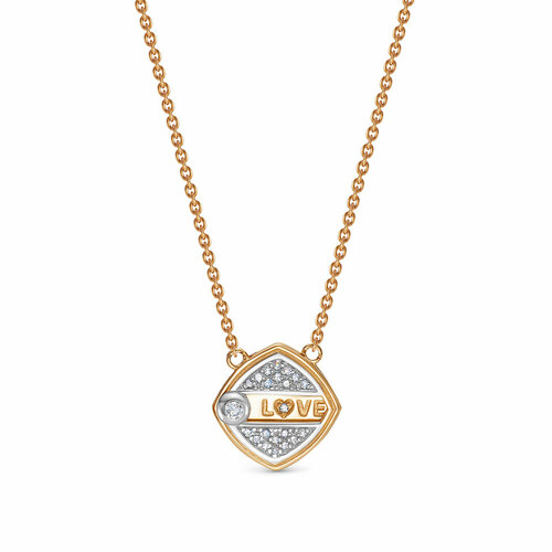 фото Колье vesna jewelry, красное золото, 585 проба, родирование, бриллиант, длина 45 см., бесцветный