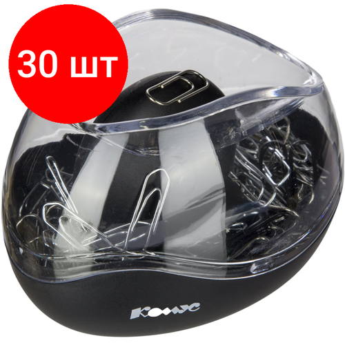 Комплект 30 штук, Скрепочница магнитная Комус 200107 с вращающимся колесиком