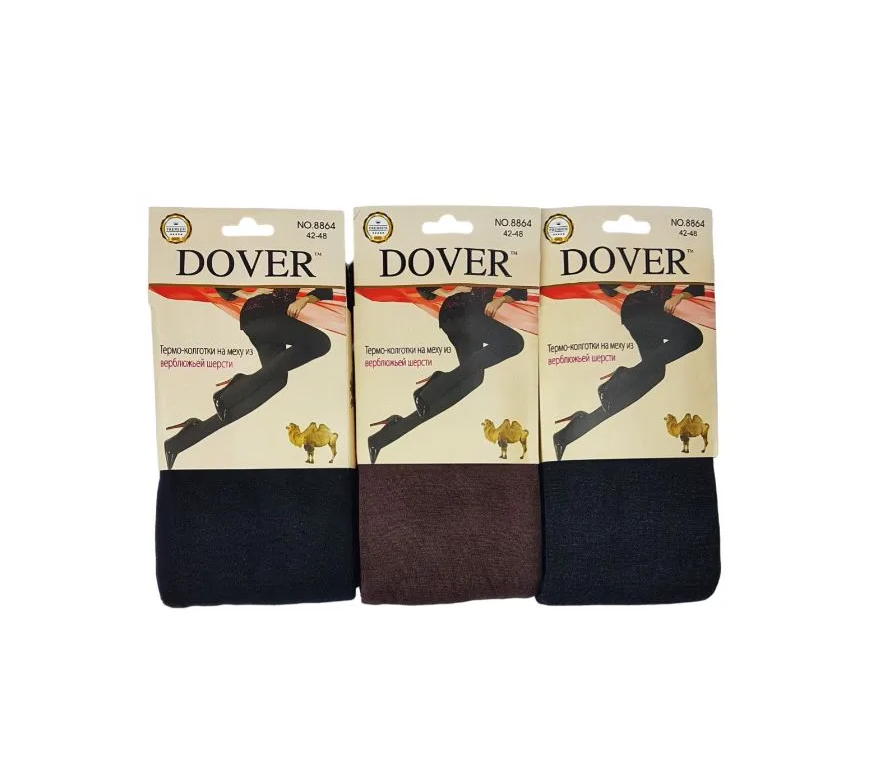 Колготки Dover Термо-колготки женские Dover 300 Den из верблюжьей шерсти с мехом, гигиеническая ластовица и комфортный пояс.