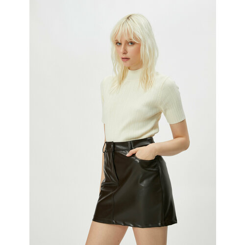 фото Свитер koton, размер 50, бежевый, белый