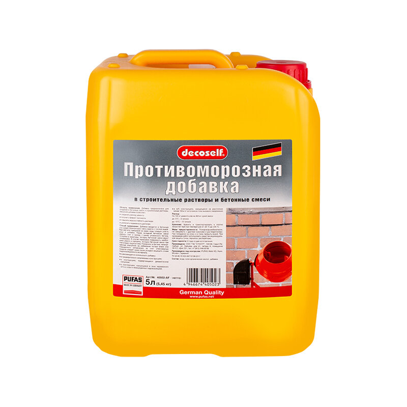 фото Пуфас Противоморозная добавка в строит. растворы и бетон до -10С (5л = 5,45кг)