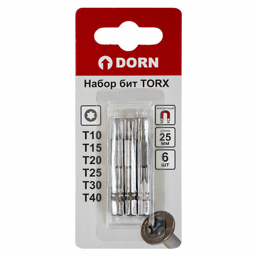 Набор бит DORN TORX 6 шт 25 мм