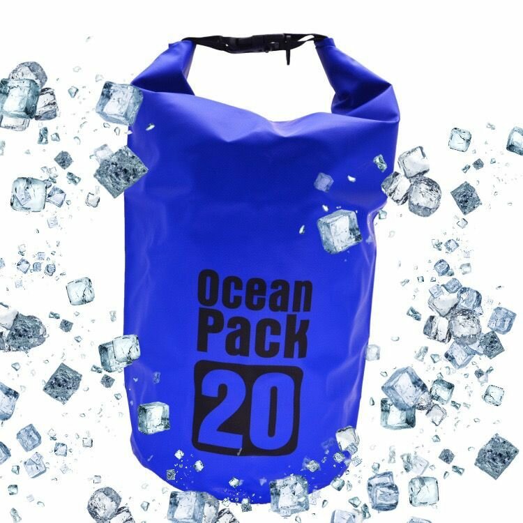 фото Непромокаемая водонепроницаемая герметичная сумка мешок Ocean Pack 20 литров (20 л) с клапаном и лямками