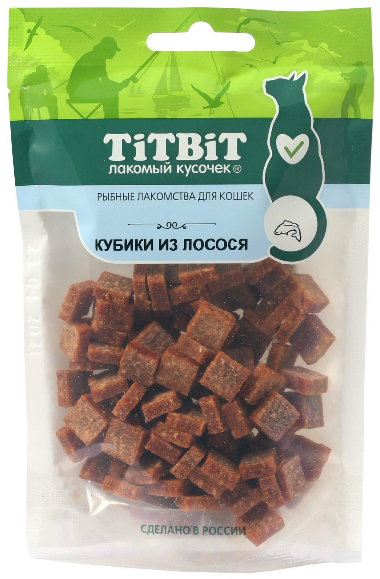 Титбит Кубики из лосося для кошек (Рыбные лакомства) 60г