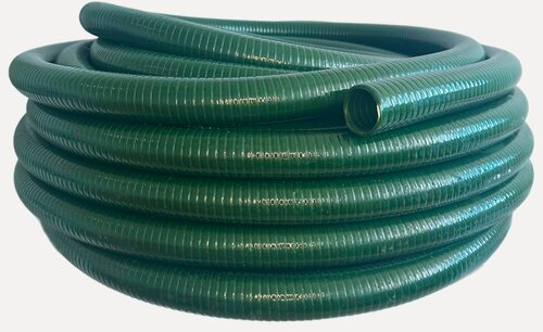 Изображение товара Шланг напорно-всасывающий новэм север, спирально-армированный, ПВХ, 10атм 25мм 15м, зеленый