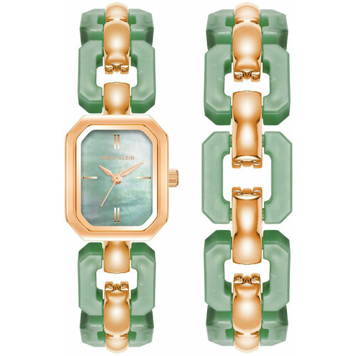 фото Наручные часы anne klein plastic 81265, золотой, зеленый