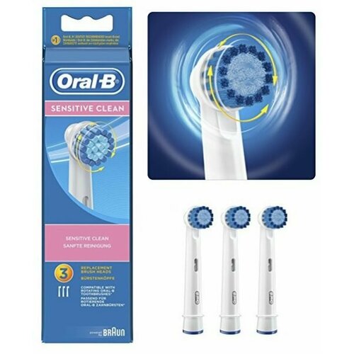 Насадки Oral-B Sensitive Clean на зубную щетку 3 насадка для зубной щетки oral b eb20rb 4 precision clean