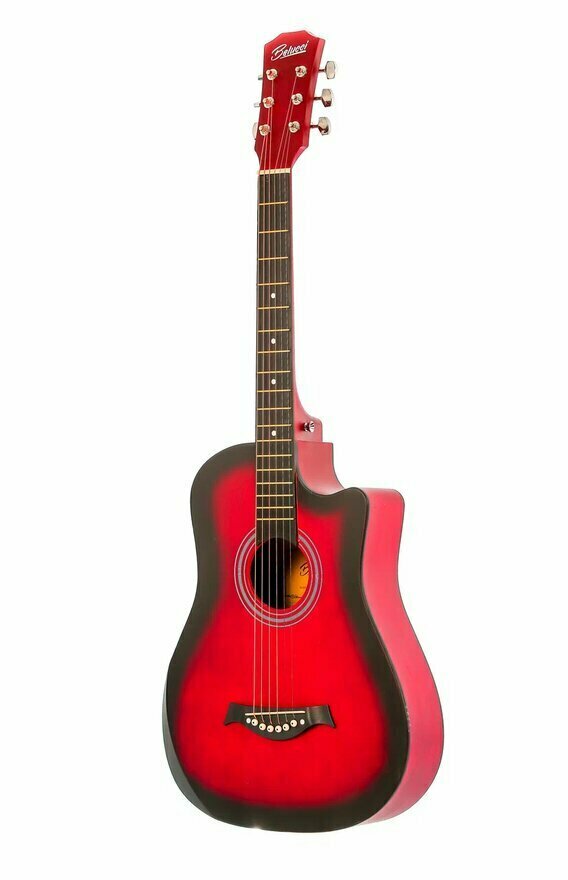 Акустическая гитара 7/8 Belucci BC-C38 RDS, матовая, красная,38"дюймов