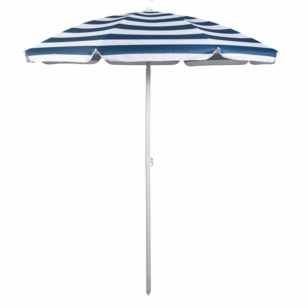 Зонт пляжный Премиум d1,8 м 8 спиц, бело-голубой - фотография № 1