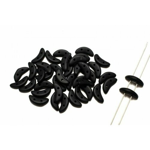 Бусины Crescent beads 10х3мм, цвет 0310-M23980 Jet Matte, 708-005, 5г (около 40 шт)