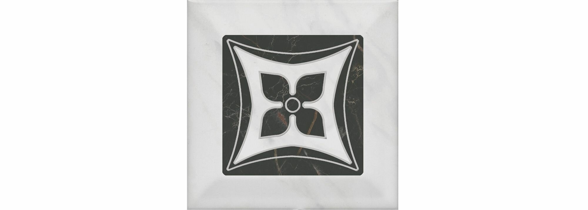 фото Келуш 2 грань черно-белый 9,8х9,8 керам, декор Цена за 25шт