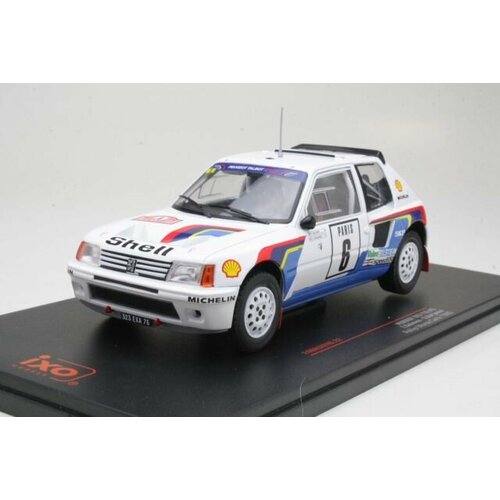 PEUGEOT 205 Turbo 16 #6 Peugeot Talbot Sport Salonen/Harjanne 3 место Rally Monte Carlo Чемпион мира 1985, масштабная модель коллекционная porsche 911 sc 8 esso therier vial 3 место rally monte carlo 1982 масштабная модель автомобиля коллекционная