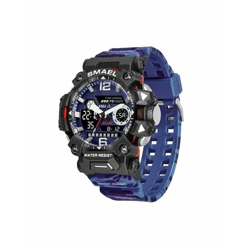 фото Наручные часы smael sm8072mcblue, черный, серебряный