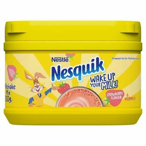Молочный-напиток растворимый Nestle Nesquik со вкусом клубники 300 гр (Швейцария)